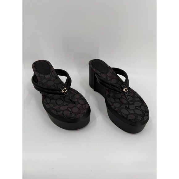 NEW WITHOUT BOX Coach Franki Flip-Flops in Signature Jacquard Slipper US 10 - Picture 1 of 10